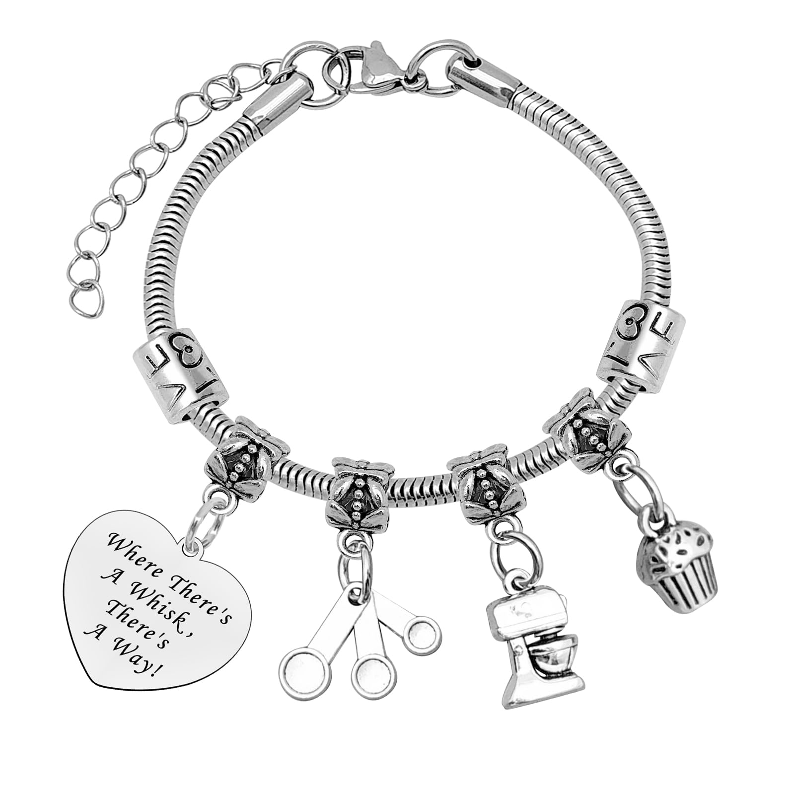 Mxrymvu Baking Gift for Women Bracelet Baking Lover Gift Bakers Themed Accessories Gifts for Culinary Student Inspirational Gifts for Bakers Christmas Birthday Graduation Present Jewelry