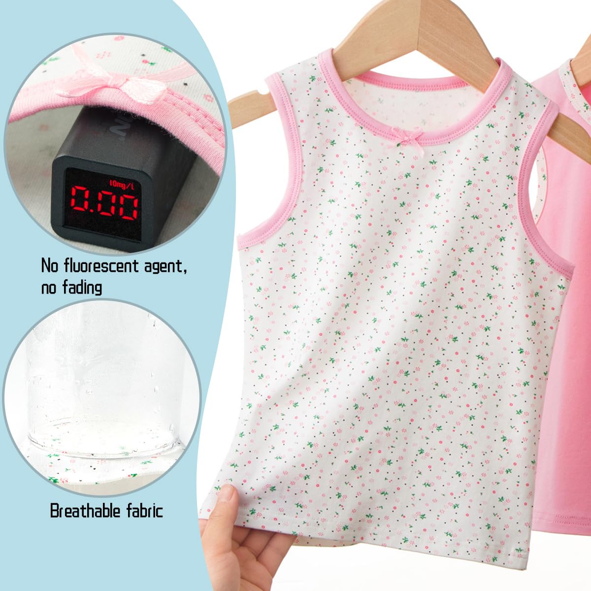Maillot de Corps Fille en Coton débardeurs sans Manches Enfant sous-vêtements 2-11 Ans