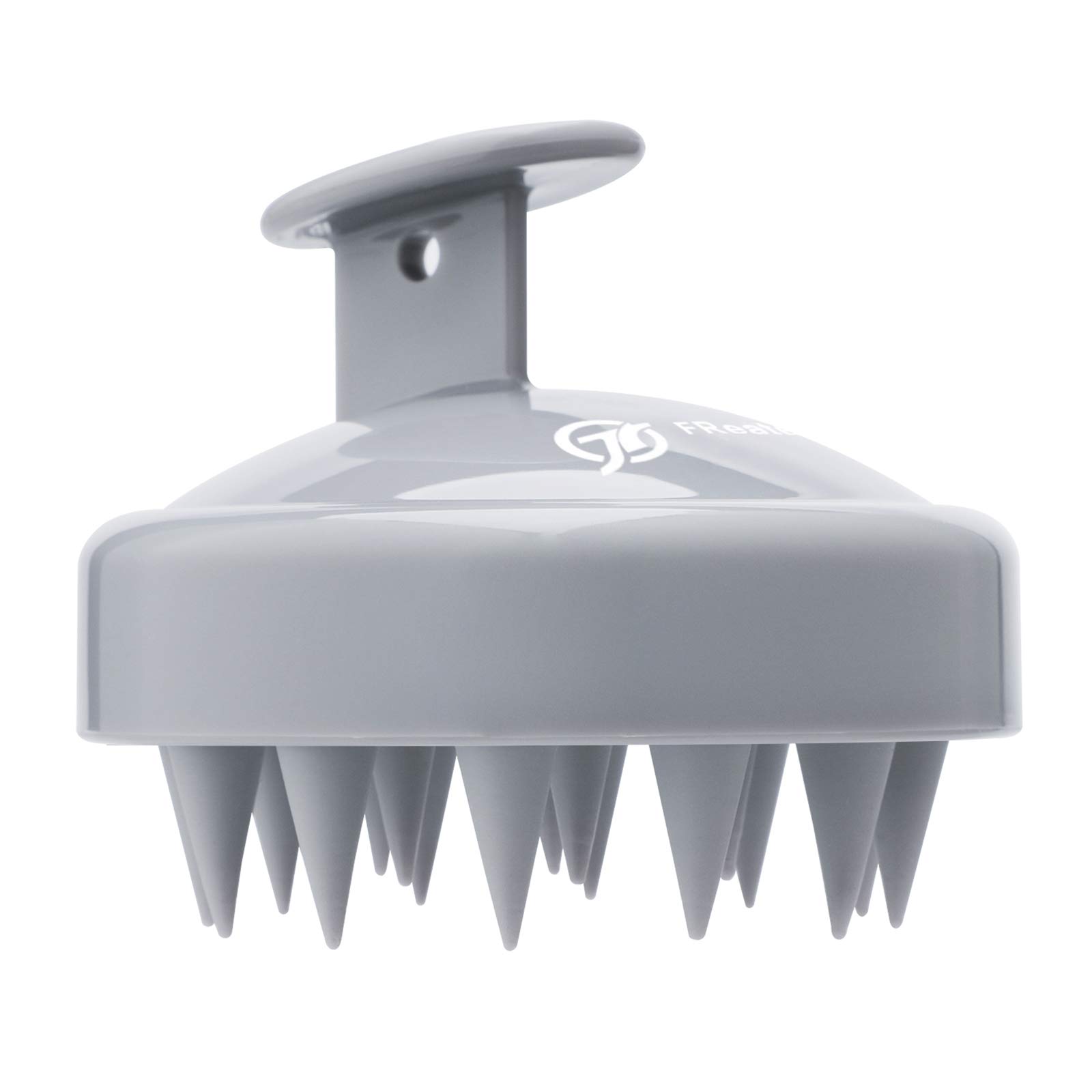 FREATECH Scalp Massager Shampoo Brush for Scalp Scrub and Hair Growth, Shower Scrubber Scalp Exfoliator Dandruff Comb with Flexible Silicone Bristles for Long Thick Curly Hair, Grey