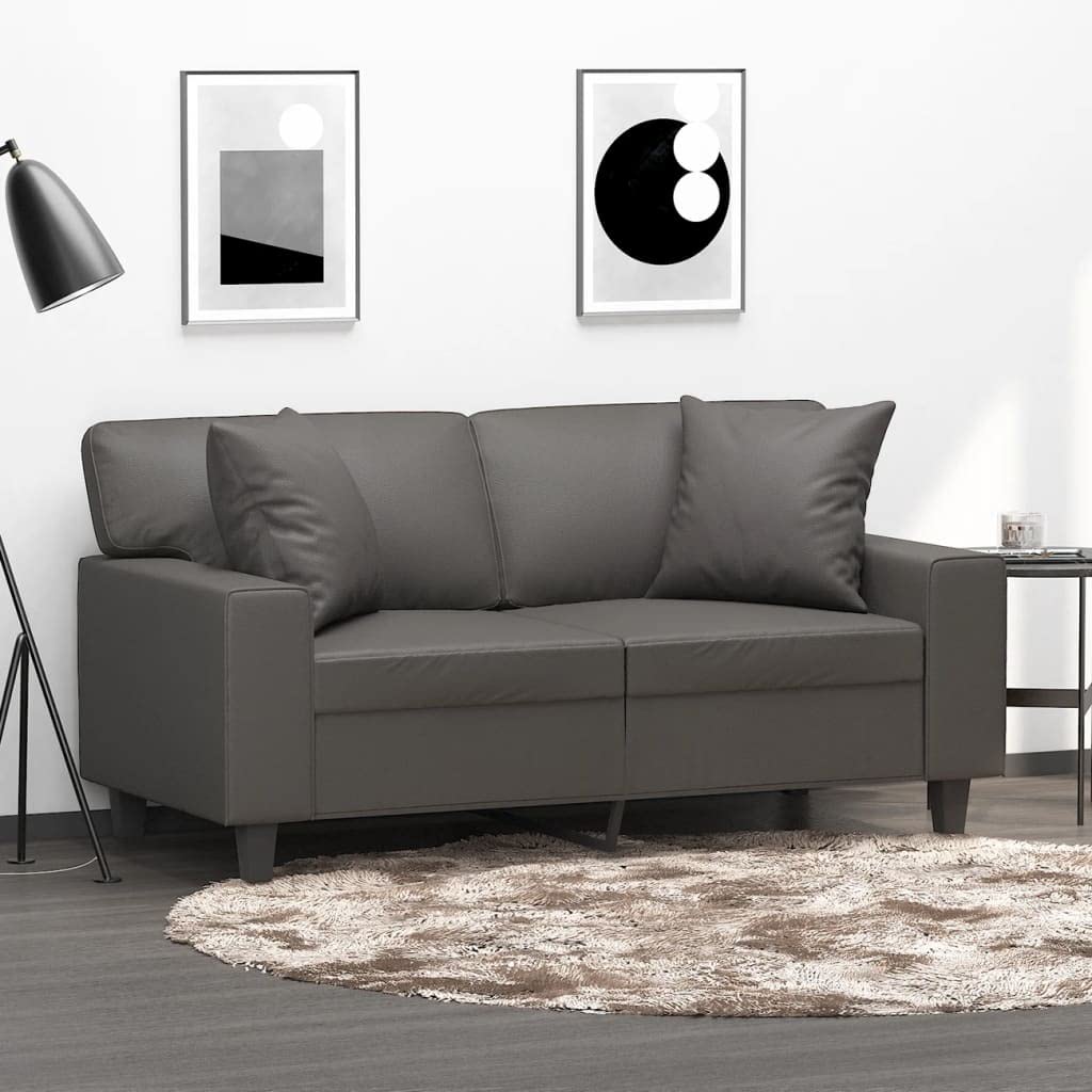 Cojín decorativo (2 unidades, 40 x 40 cm, piel sintética, relleno de algodón PP, cojín de sofá, cojín decorativo, moderno, acogedor, mullido)
