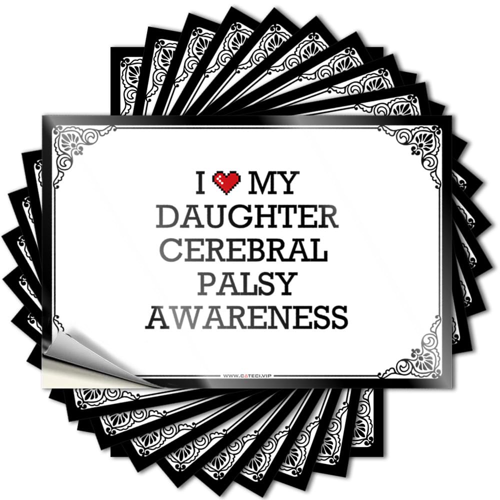 Fzfn Colour Personalized Decal - Winter Man Garage I Love My Daughter Cerebral Palsy Awareness(12X18cm)