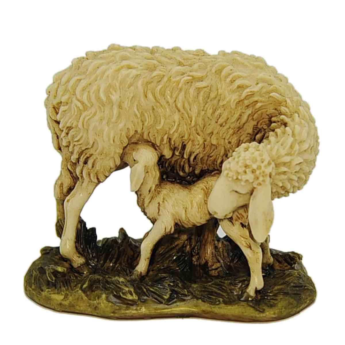 Moranduzzo 420151800 Pecora e Agnellino, Resina, 15 cm