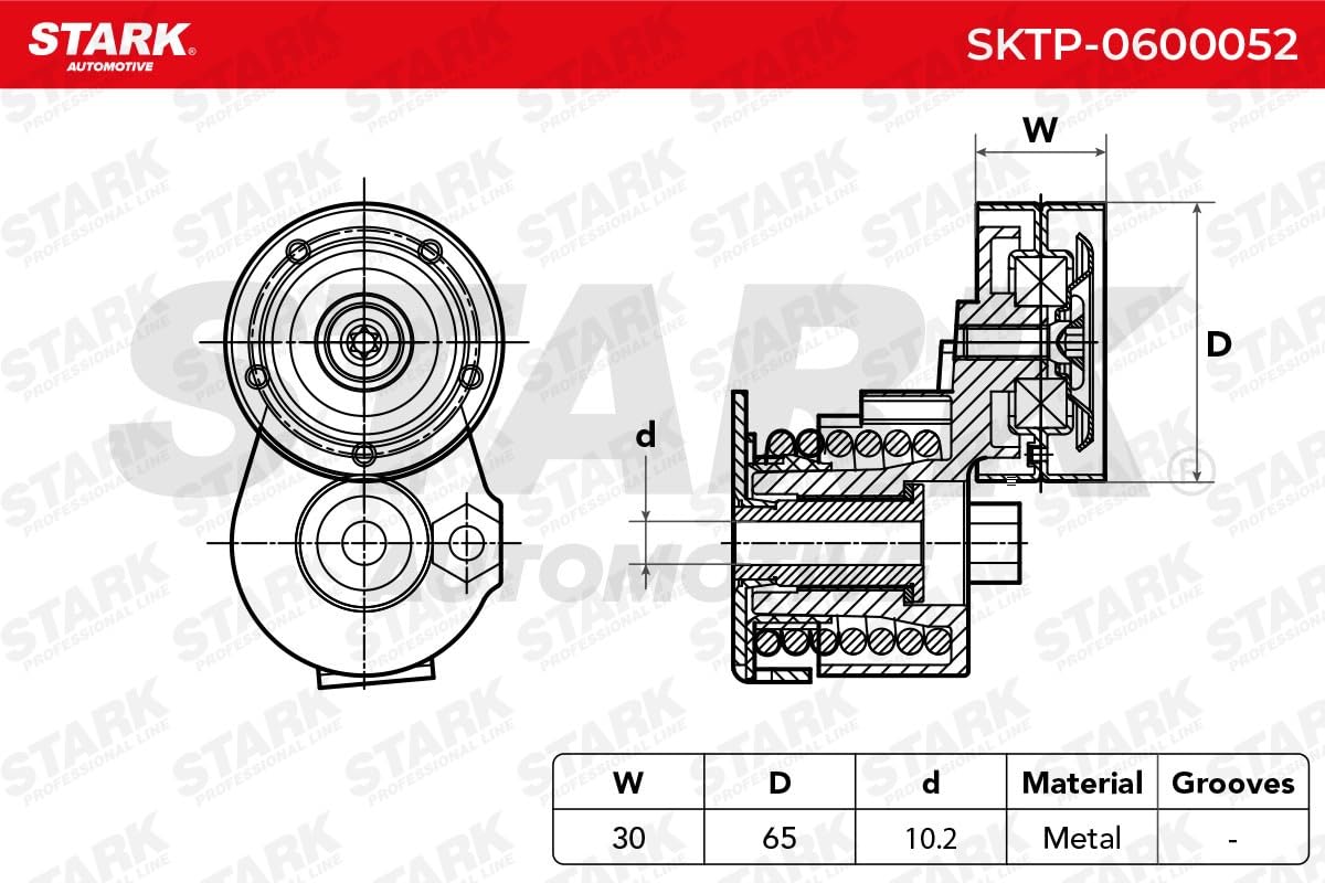 Rolka Napinacza Paska Klinowego STARK SKTP-0600052 Kompatybilny z RENAULT MEGANE CC EZ0/1 Megane 2 sedan LM0/1 Megane 2 kombi KM0/1 Megane 2 BM0/1, CM0/1 Megane 1 BA0/1
