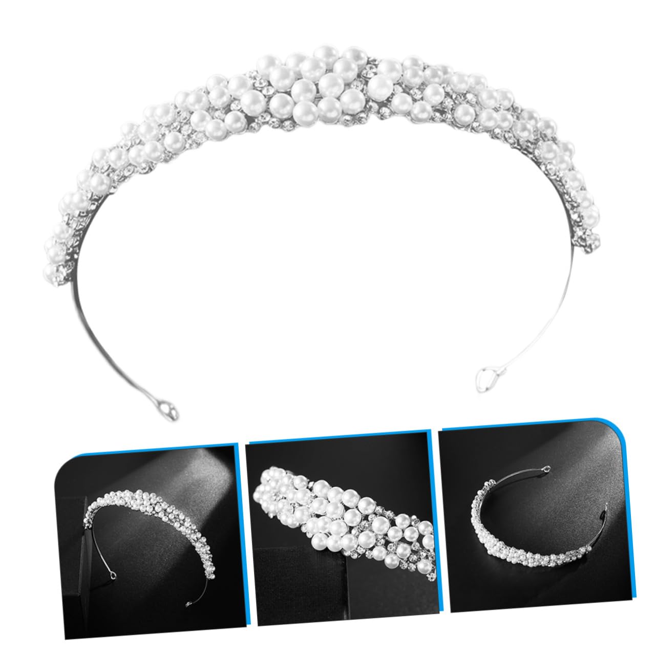 4 piezas accesorio para el pelo diadema nupcial AB diamantes de imitación accesorios para el cabello nupcial diademas de perlas para mujeres diademas brillantes para mujeres tocado de