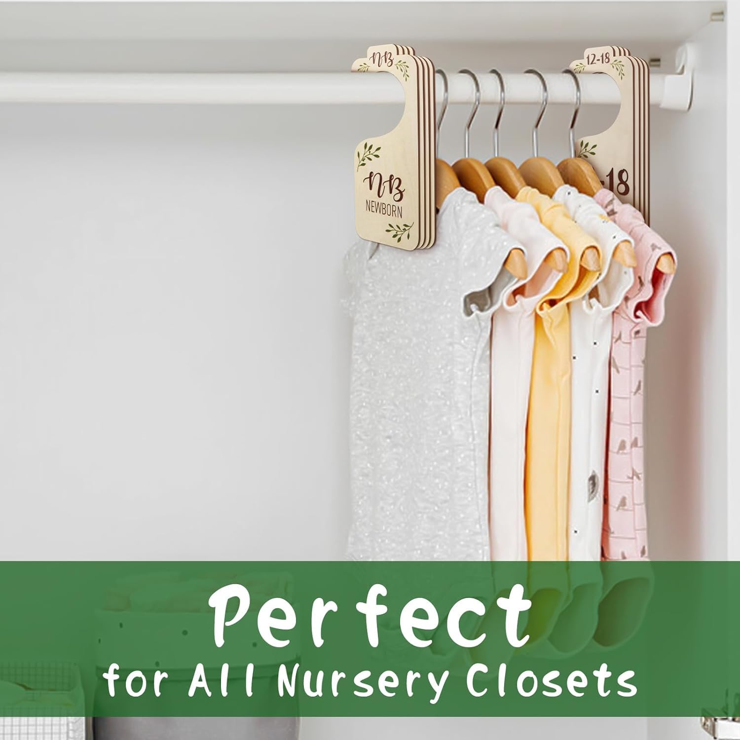 7 Stuks Baby Kast Maat Divider Houten Baby Kast Organisatoren Van Pasgeboren Baby Tot 24 Maanden Voor Thuis Kinderkamer Babykleding