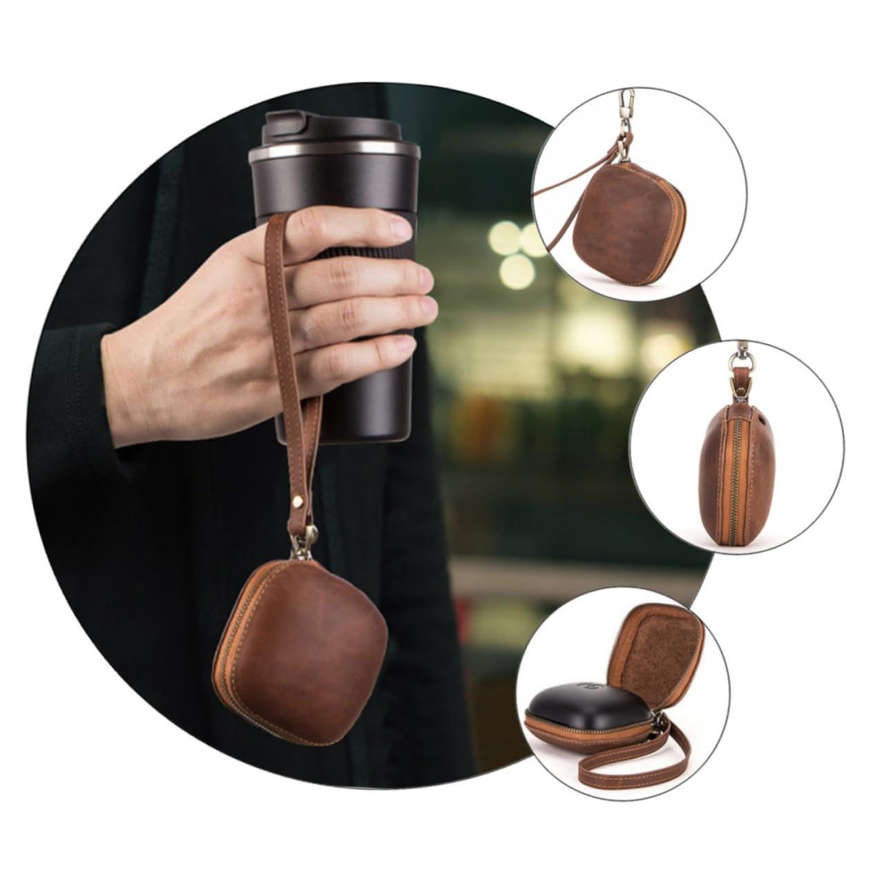 Homoyoyo Estuche para Auriculares De Cuero Funda Protectora Compatible Auriculares Profesionales para Viajar y Almacenamiento Seguro