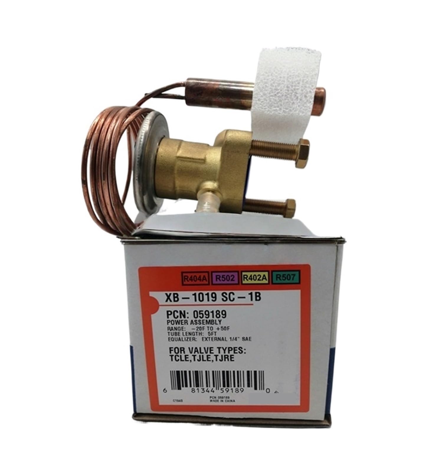 Actuador de válvula de expansión termostática XB-1019SC-1B 059189 R404a for refrigeración/congelación comercial de temperatura media y baja
