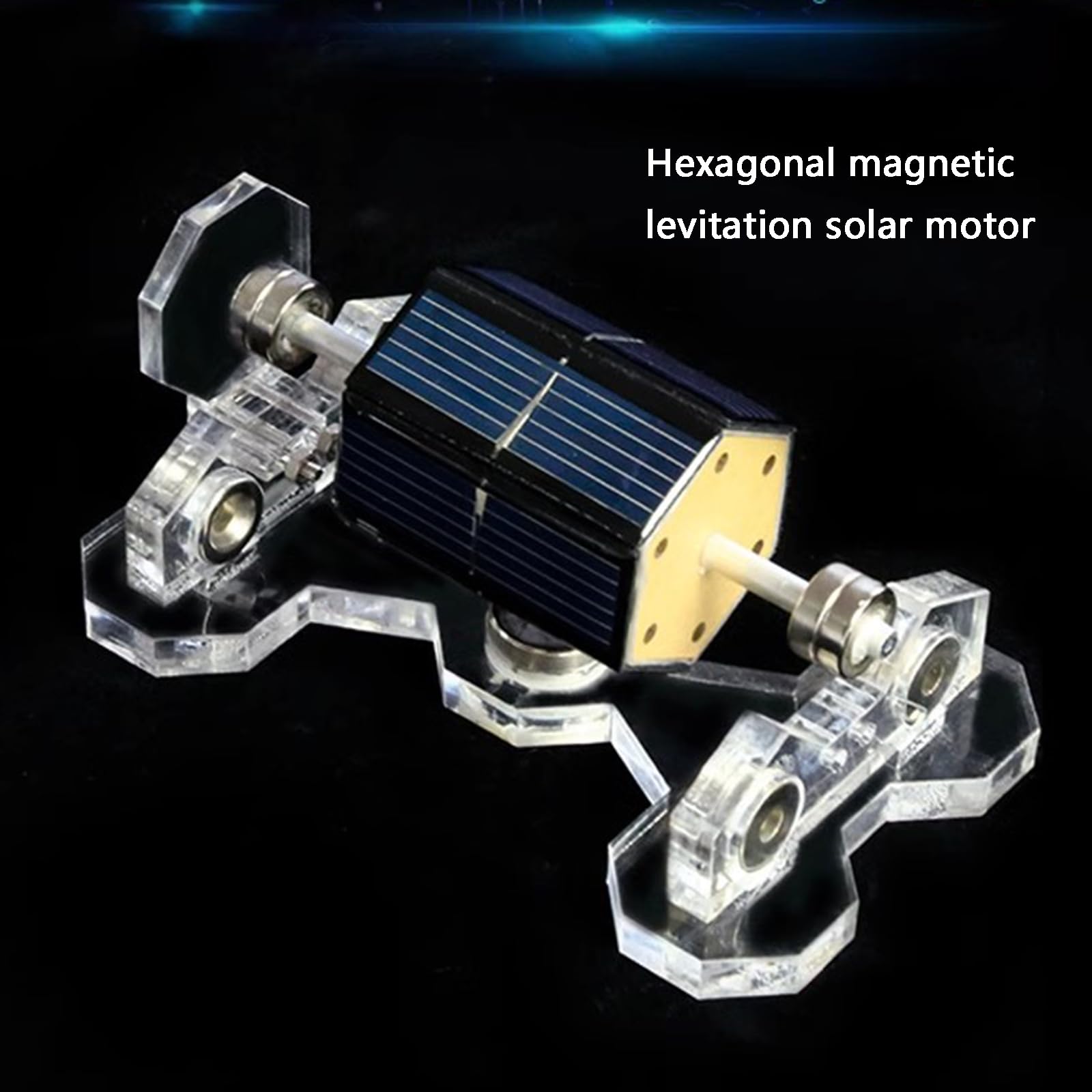 Modelo de levitación magnética, motor de suspensión magnética solar hexagonal, modelo educativo científico, motor solar, velocidad 300-1500 rpm