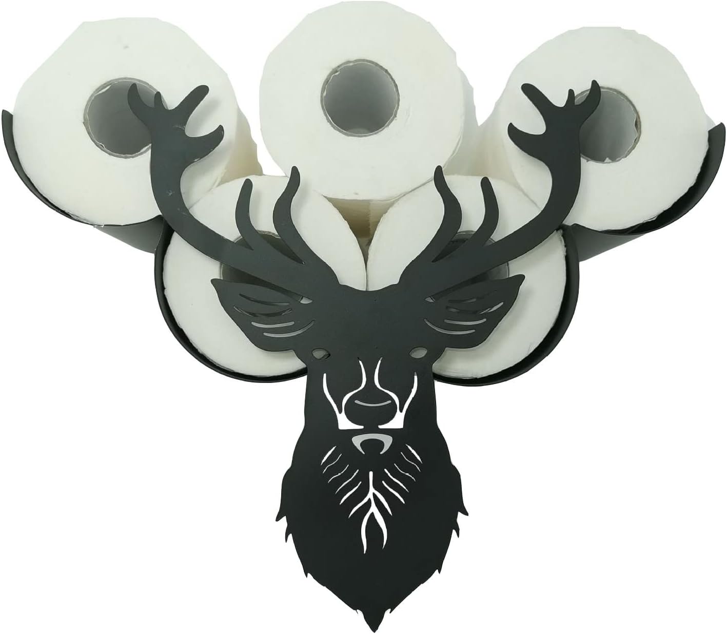 Deer Toilet Paper Holders, Black Metal Tissue Paper Storage, Moose Decor, 5-7 Rolls Tissue Storage, Animals Deer Toilet Roll Holder for Bathroom,Home,Kitchen,Housewarming Gift