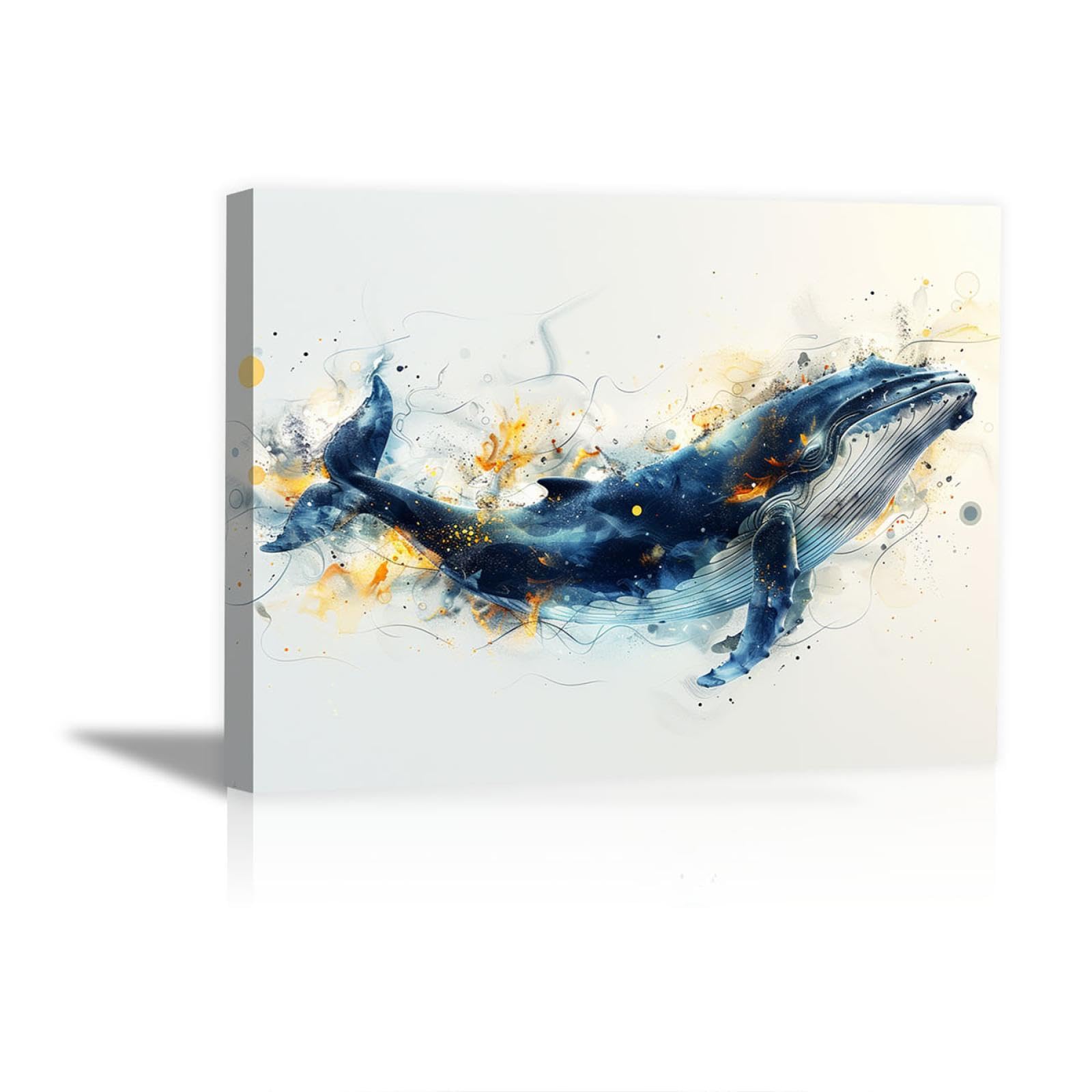 Amazon.co.jp: SHYAMIC アートパネル 抽象 飾り絵画, 海のクジラ