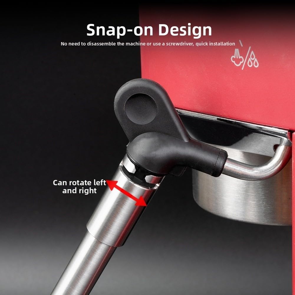 Set di ugelli per vapore in acciaio inox per De'Longhi per dedica EC685-1 e ugello a 3 fori, per schiuma di latte, ricambio con isolamento termico per Latte Art per accessori barista, argento (antico)
