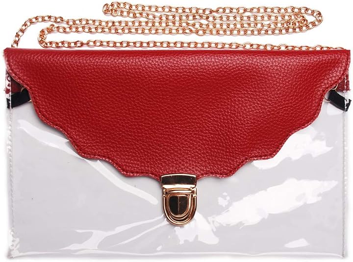 TrendAura Clear PVC Shoulder Bag For Girls Durable See Through Style With Zipper Inner Pockets main image 0