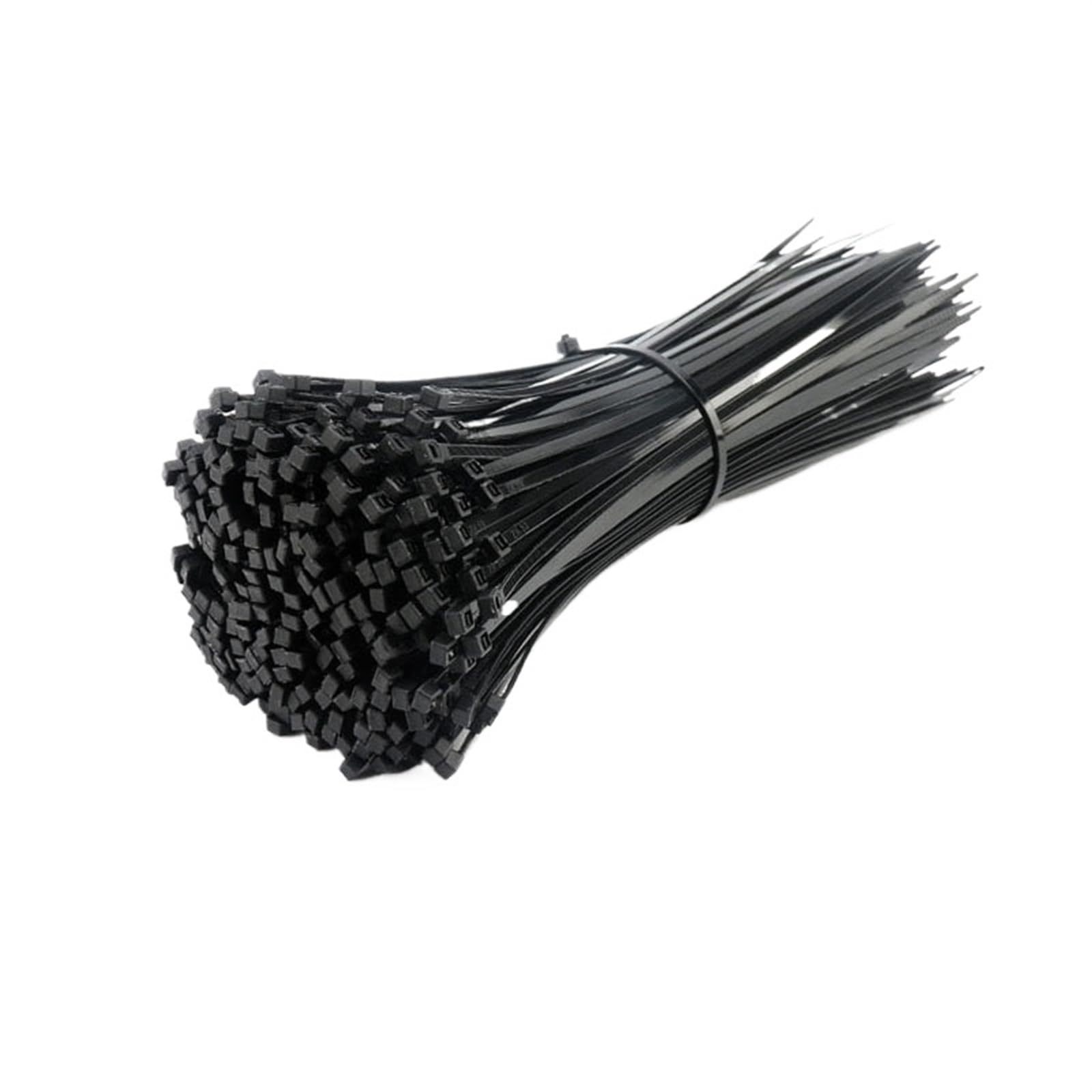 L6nqiag 5X200mm Nylon Cable Ties Self-Locking Plastic Nylon Tie 100 Pcs Black Cable Fastening Ring Zip Wraps Strap Set(5X200mm)