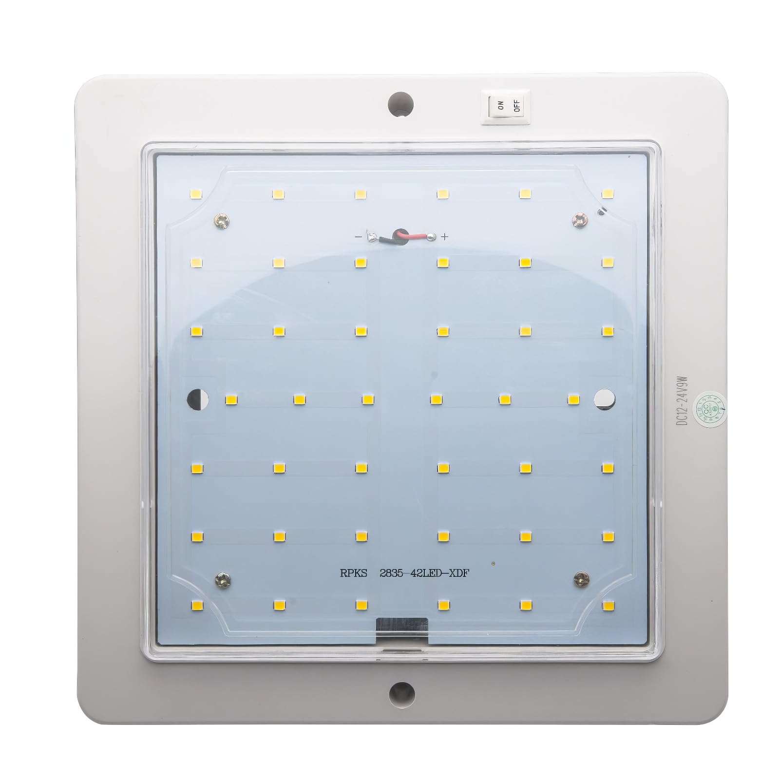 12V-24V LED RV lámpara de techo para caravana camping-Car barco, 9W luces de techo lámpara de techo LED blanco cálido
