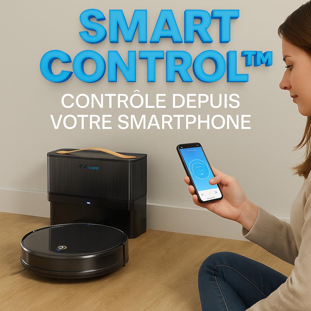 eziclean® I-Bot Z5 robot odkurzający podłączony do odkurzacza