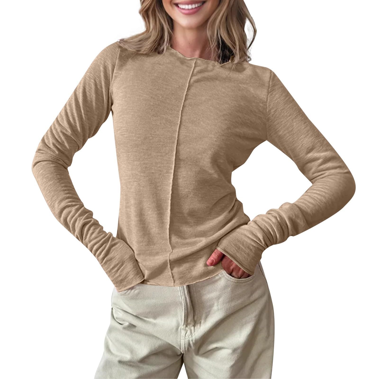 Camisetas de Manga Larga for Mujer, Camisetas básicas, Informales, holgadas, Ligeras, for Deportes al Aire Libre, Moda
