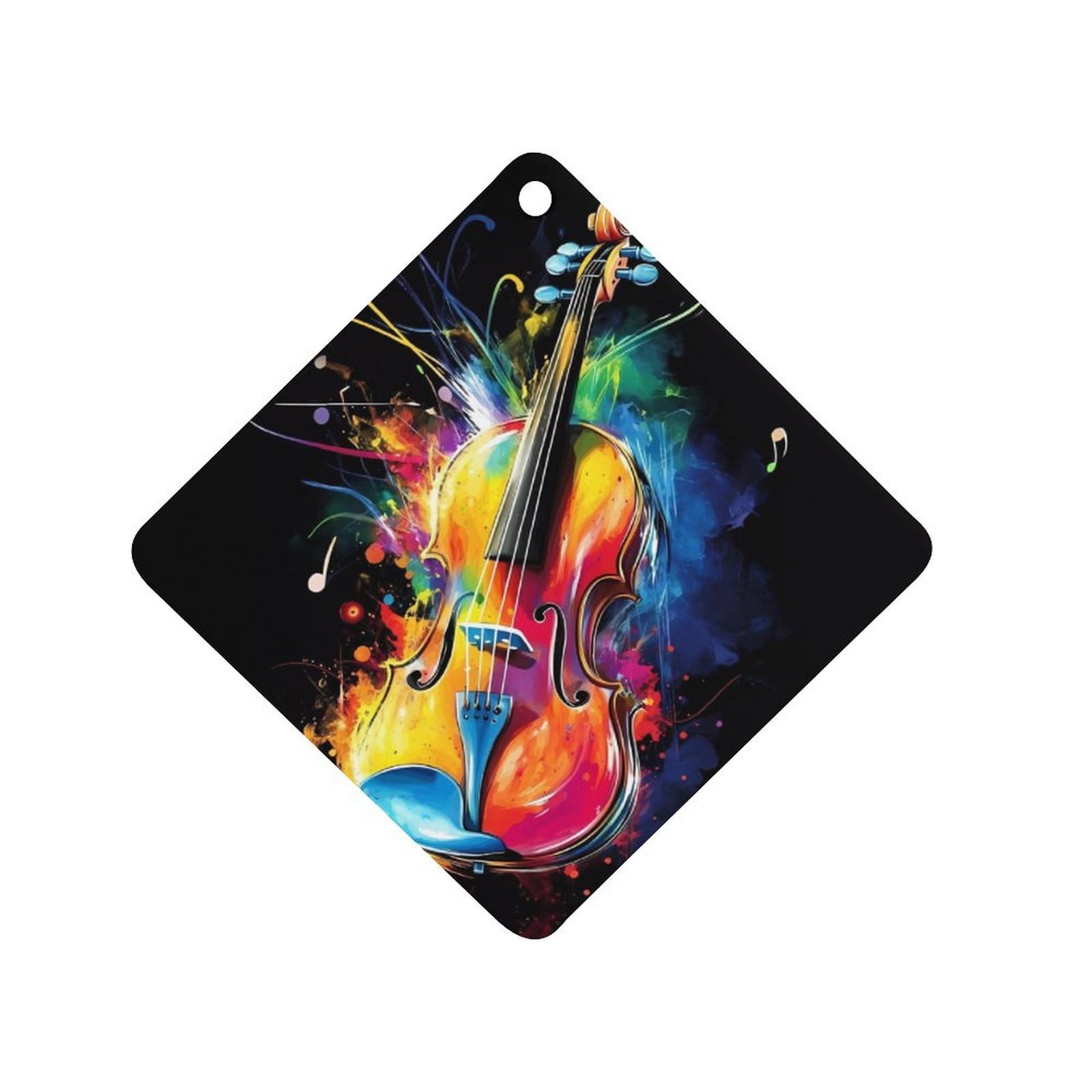 Violin Player Car Air Freshener Hanging Aromatherapy Tablets for Car Accessories Rhombus