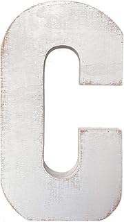 Large Wood Letter Distressed White Wash Alphabet Wall Décor Monogram Letter Alphabet Letters Free Standing Letters Wall Letters (C)