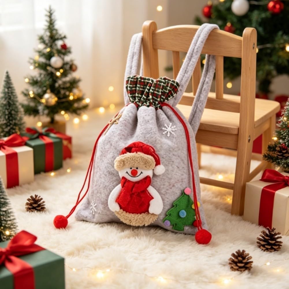 Bolsa de Dulces Navideña Gruesa de para suave Bolsa de Dulces(Snowman)