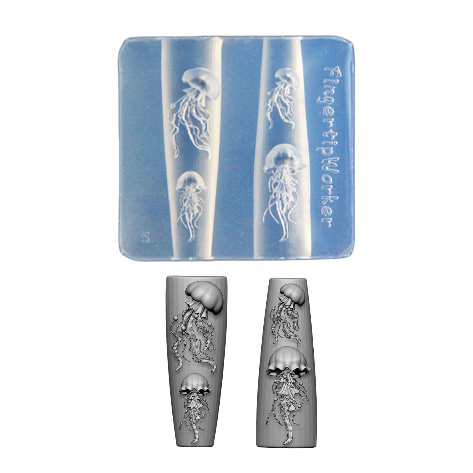 Unghie in silicone Modello di arte per decorazioni unghie in rilievo Meduse Accessori per unghie Stampo Pratico Strumento di goffratura per unghie
