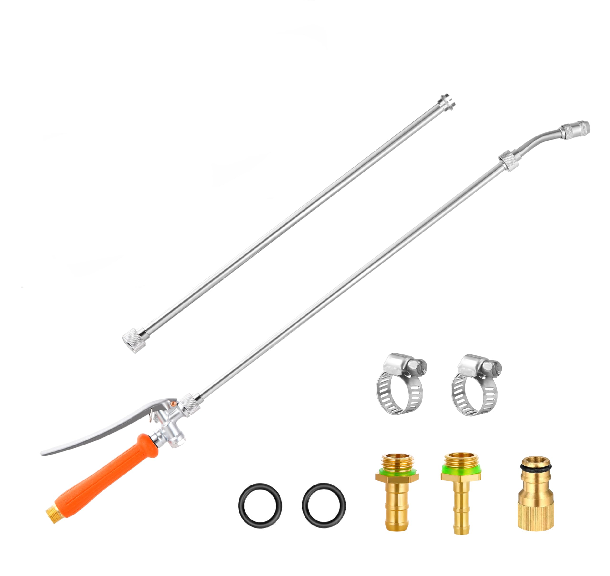Varita pulverizadora de 111 cm, manguera de latón de 1/4 y 3/8 pulgadas, boquilla ajustable de acero inoxidable para manguera de jardín adecuada para conectores rápidos de manguera de 3/4 pulgadas