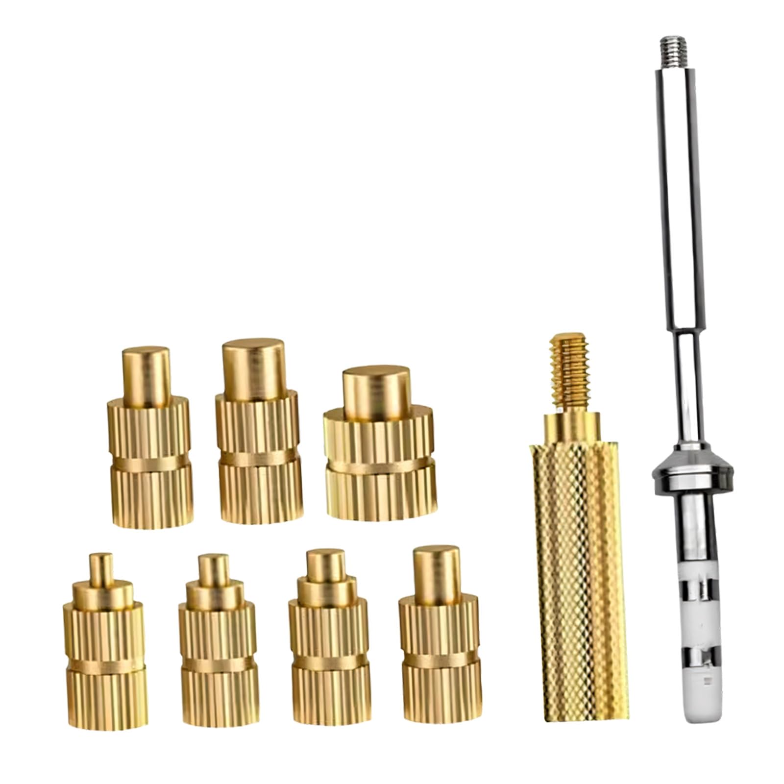 Limtula Threaded Insert Installation Tool Set With Brass Press Heads And Knurled Adapter, Heat Set Insert Tool For Polymer Shells, Brackets And 3D Printing Repair Tasks