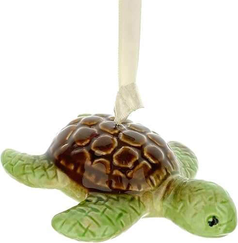 Adorno de tortuga marina - Figura colgante de arte de porcelana, verdemarrĂłn Adorno de tortuga marina - Figura colgante de arte de porcelana, verdemarrĂłn