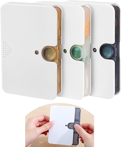 Pastillero portátil de 3 colores mezclados, 6 compartimentos, pastillero de viaje para bolso o bolsillo, dispensador de pastillero pequeño,