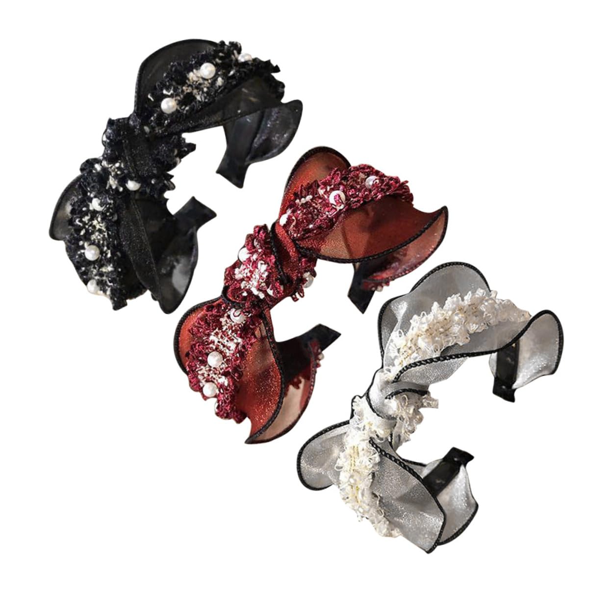 Didiseaon 9 Piezas Diadema De Cuentas Diadema Con Ancho Tocado Cosplay Ancha De Pelo Liso De Lazo De Pelo De Fiesta De Mujer Venda Flor Conciso Corea Del Sur