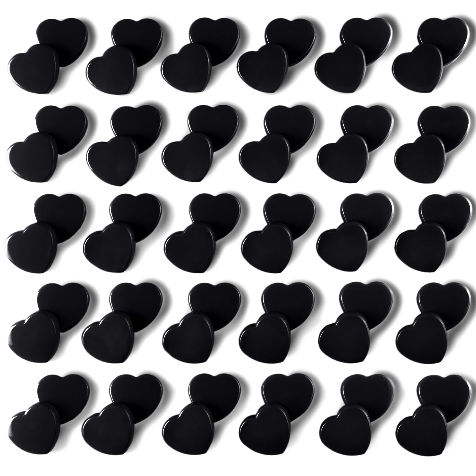 DUJEQM Fridge Magnets - 60 Pcs Strong Magnet Black Heart Small Magnets, Whiteboard Magnets Heavy Duty Decorative Cute Mini Magnet for Adults, Crafts, Notice Boards, Office, Kitchen, School, Home, Map