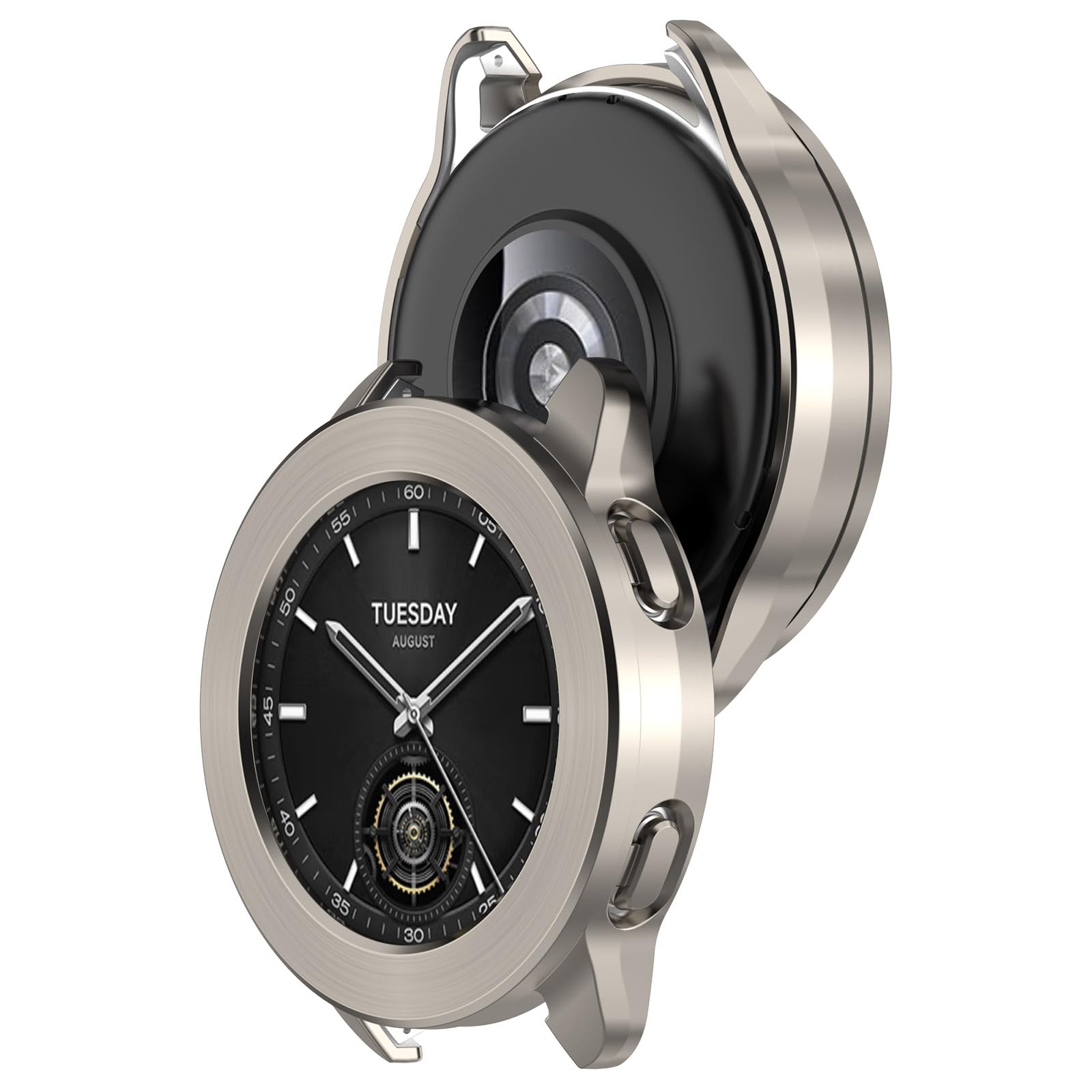 Pierścień Bezel do Xiaomi Watch S3, Stylizacja Bezel Ochronna Obudowa Zapasowa Bezel Zestaw Ochrona przed zarysowaniami do Watch 3 (czarny)
