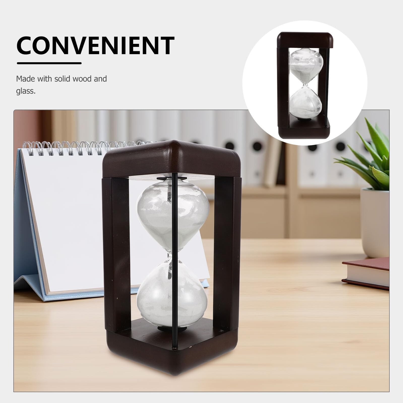 SEWACC Temporizador de Reloj de Arena de Vidrio Elegante para Cocina y Oficina Diseño Vintage y Seguimiento Preciso