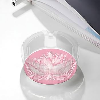 Amazon.co.jp: 灰皿 ガラス灰皿 水の花 ピンクの蓮 ガラス