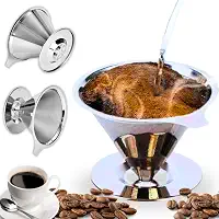 Filtro de Café Coador Reutilizável em Inox | Malha Fina, Aço Inoxidável, Fácil de Limpar, Sustentável, Resistente, Portátil, Durável | Tamanho 103 - Marca Layed®