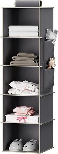 YOUDENOVA Organizador colgante de armario, 5 estantes de almacenamiento para colgar, color gris