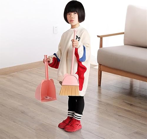 Miniatura 6 de ARWANG Brooms, 2PCSSet Carton Broom Dustpan Set Mini Desktop Sweep Cleaning Brush Detachable (Color  Pink)