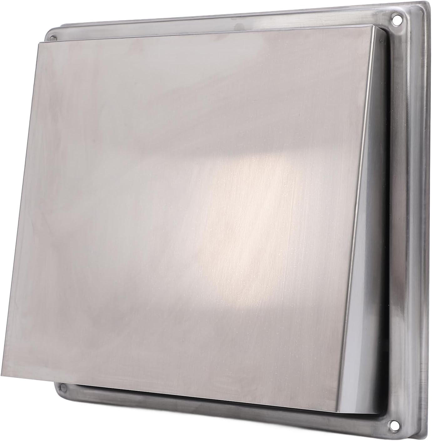 Exterior Wall Vent Cover with Flats, 100mm Square SUS304 Stainless Steel Dryer Exhaust Vent Cover, Windproof Gravity Flap for Bathroom Kitchen Office Garage Shed, Prevents Odors No