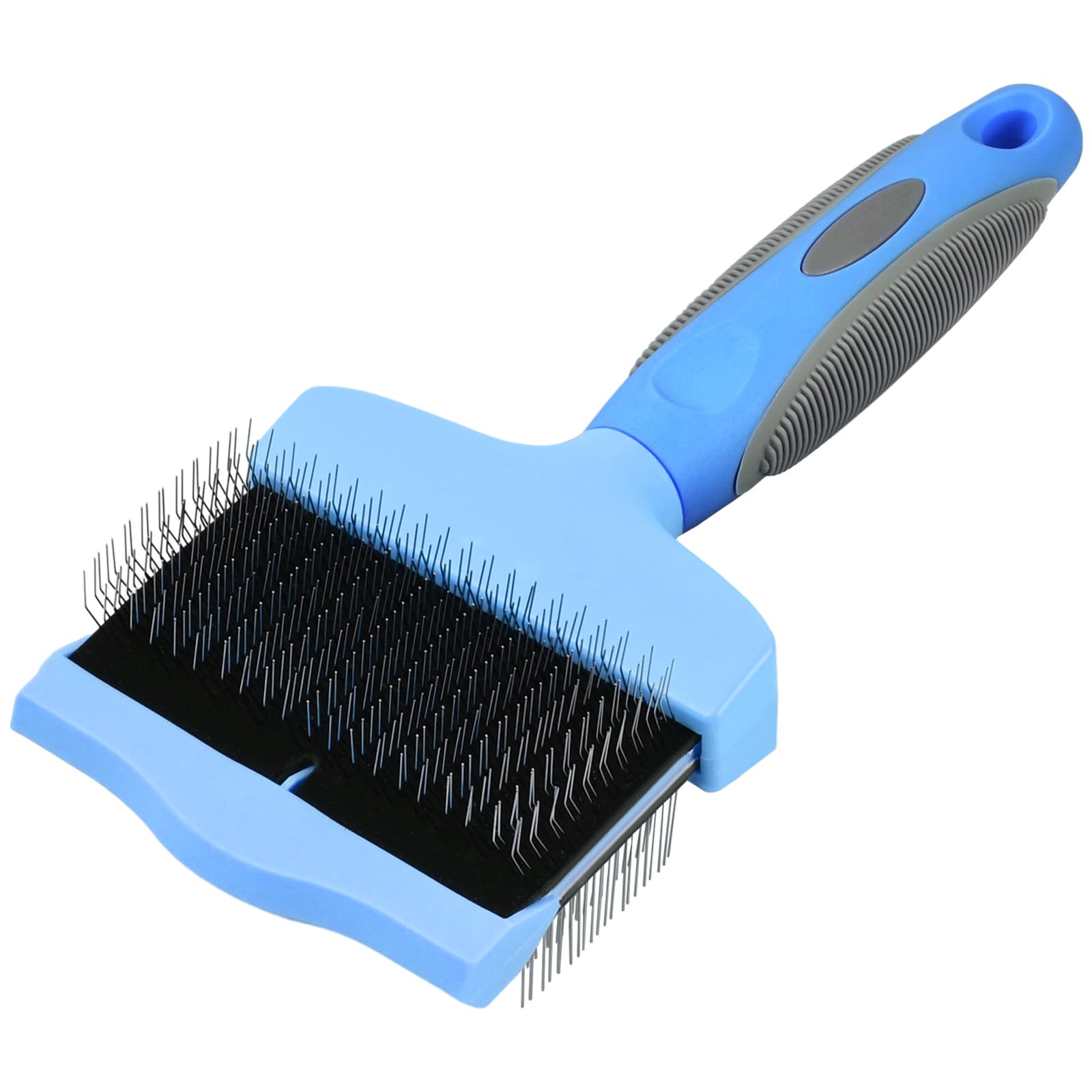 Spazzola Sottopelo Per Cani E Gatti - Doppia Faccia, Denti In Acciaio Inox, Blu - Foto 6