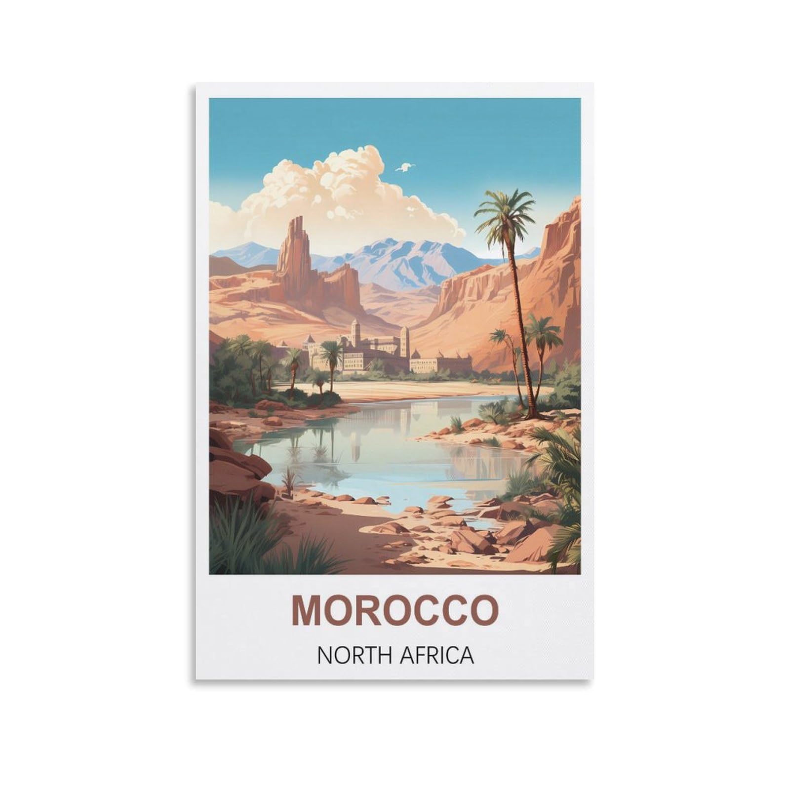 Metal Tin Sign Morocco North Africa Wall Art Vintage Decor for Man Cave Garages Home Bedroom Retro Decor 30x30cm
