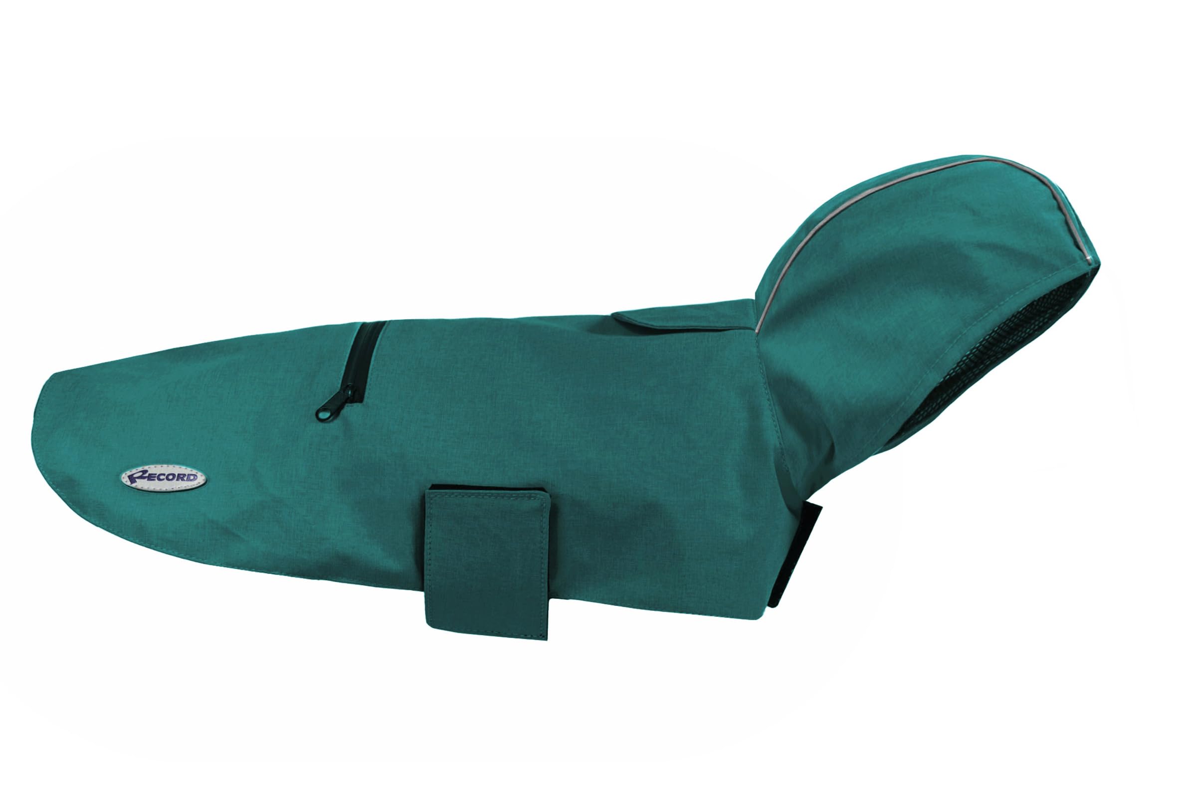 Record - Diran Waterproof Foldable Waterproof Dog Raincoat with Hood, Windproof with Elastic Back Legs and Reflective Bands. Practical and Protective for All Climates | Green, 2XL