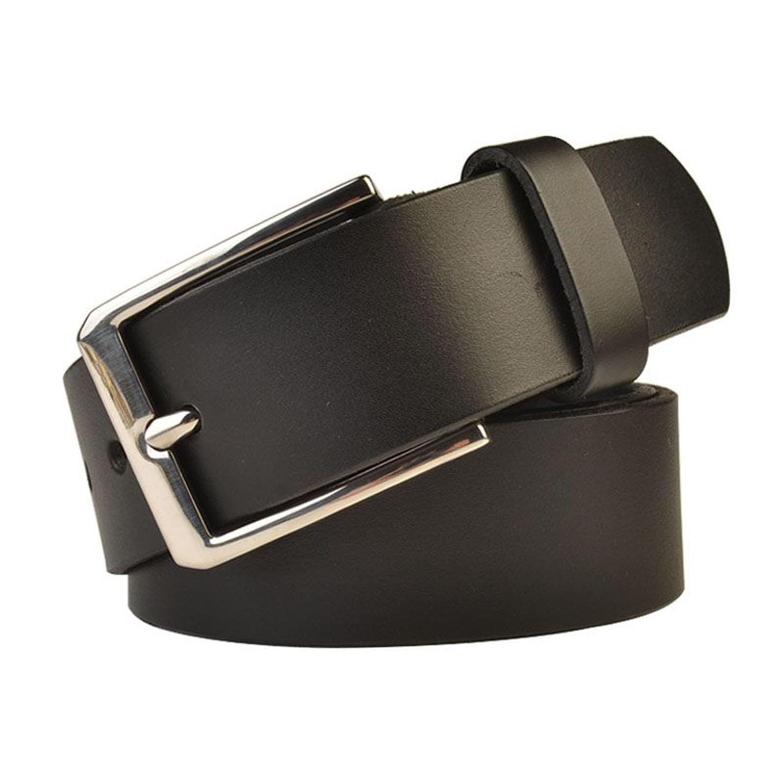 Cintura, cintura da uomo con fibbia ad ardiglione, cinture da cowboy regolabili in pelle for uomo con fibbia quadrata in metallo argento inossidabile