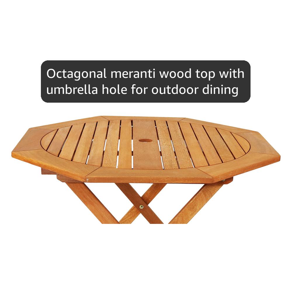 Amazon.com: Sunnydaze Meranti Wood Folding Outdoor Table with