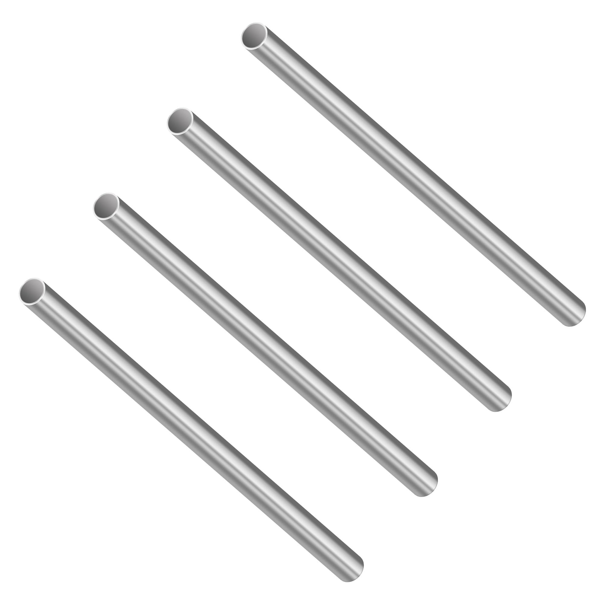 LAVMHAB 304 Stainless Steel Tube, 7mm OD x 0.2mm Wall Thickness 150mm Length, Seamless Stainless Steel Tubing for Industry Machinery, Round Metal Pipe (4pcs)