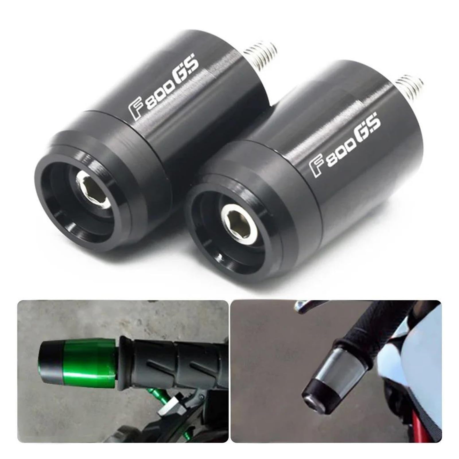Tappo Di Presa Per BM&W F800GS F 800 GS F800 GS F650GS Motocicletta 7/8''22MM Manopole Manubrio Tappo Terminale Impugnatura Manubrio(Black)