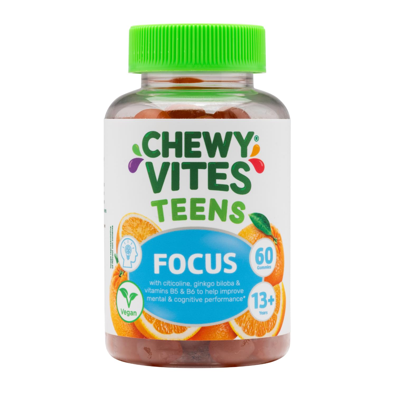 Chewy Vites Teens Focus Gummies with Citicoline & Ginkgo Biloba, 60 Count