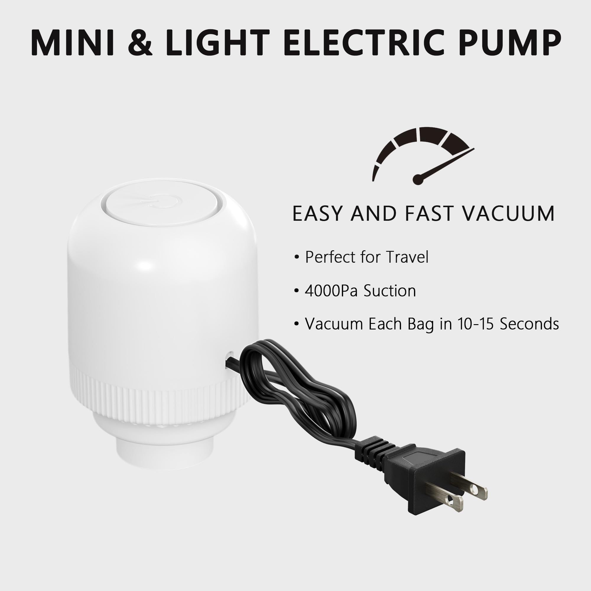 Vakuum-Aufbewahrungsbeutel mit elektrischer Pumpe, platzsparende Dichtung, Kompressions-Verpackungsbeutel für Kleidung, Bettwäsche, Decken, Kissen, 32 Combo