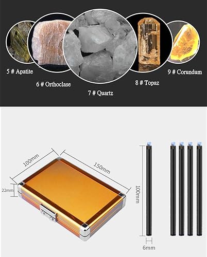 Miniatura 3 de Mohs Kit de prueba de dureza Mohs, 5 unidades de púas de dureza Mohs, probador de dureza Mohs, kit de identificación mineral industrial, joyería de