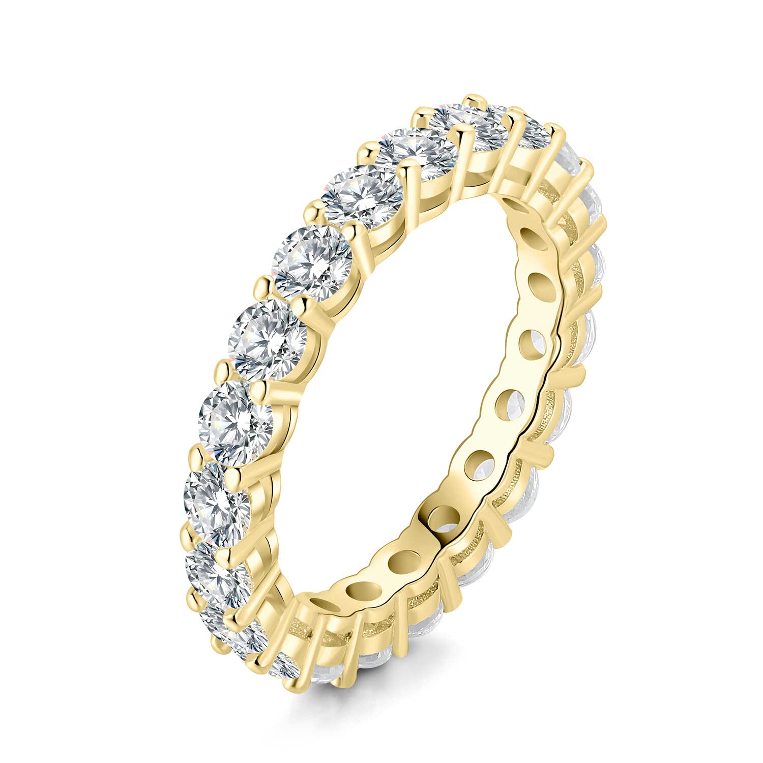 JewelryPalace Modeschmuck Klassisch Moissanite Stapelring Eternity Ring Damen Schmal, Hochzeitsringe Silber 925 Trauringe Eheringe, Vorsteckring Bandring, Frauen Schmuck mit Stein