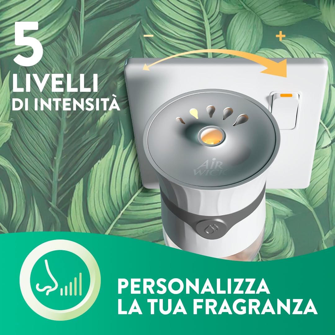 Air Wick Diffusore Elettrico di Oli Essenziali, 1 Diffusore completo gadget, 1 Ricarica per Diffusore Elettrico, Fragranza Dolce Vaniglia e Burro di Karitè