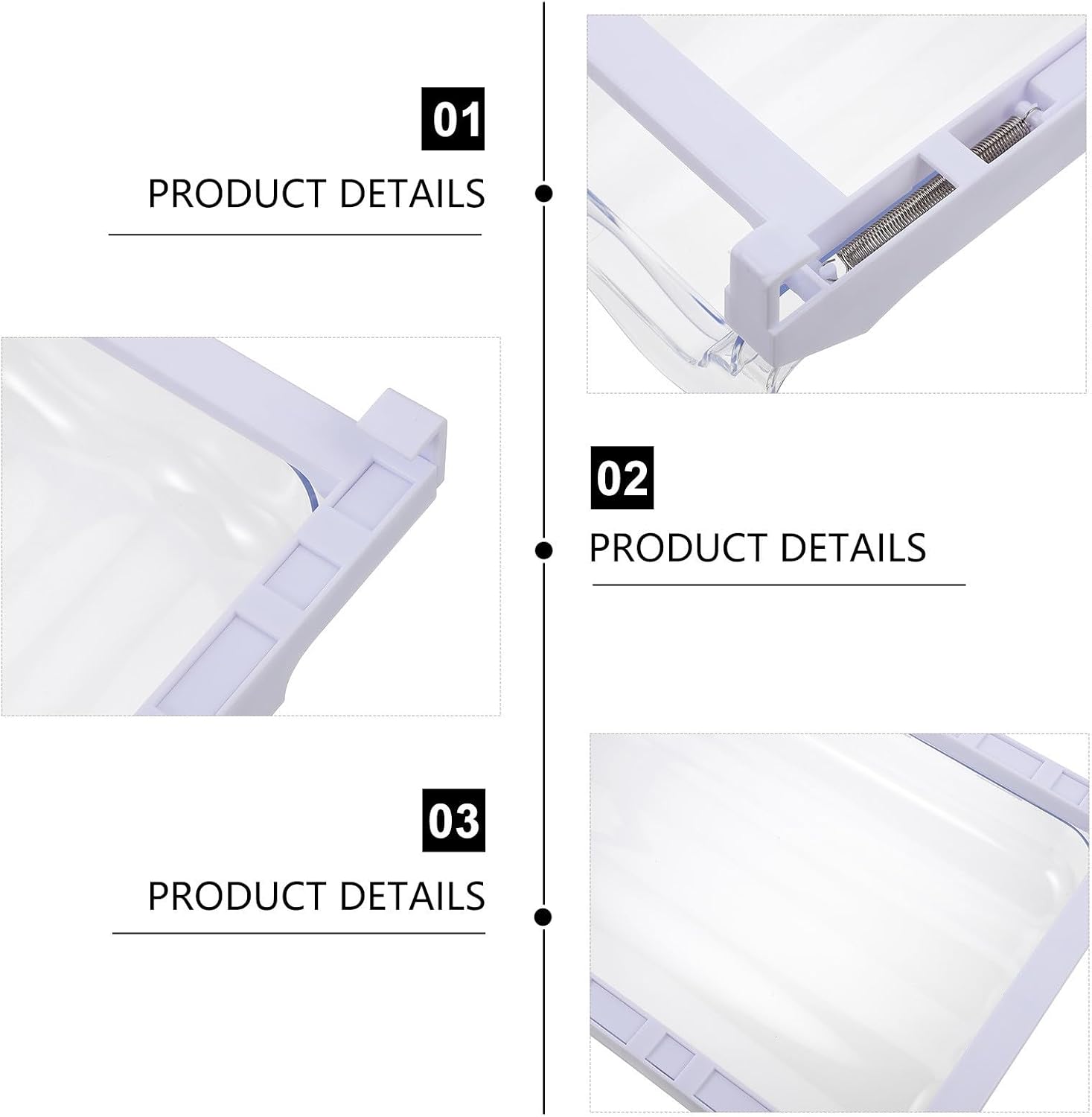 Egg Storage Box Drawer Organizer for Refrigerator, White Plastic
